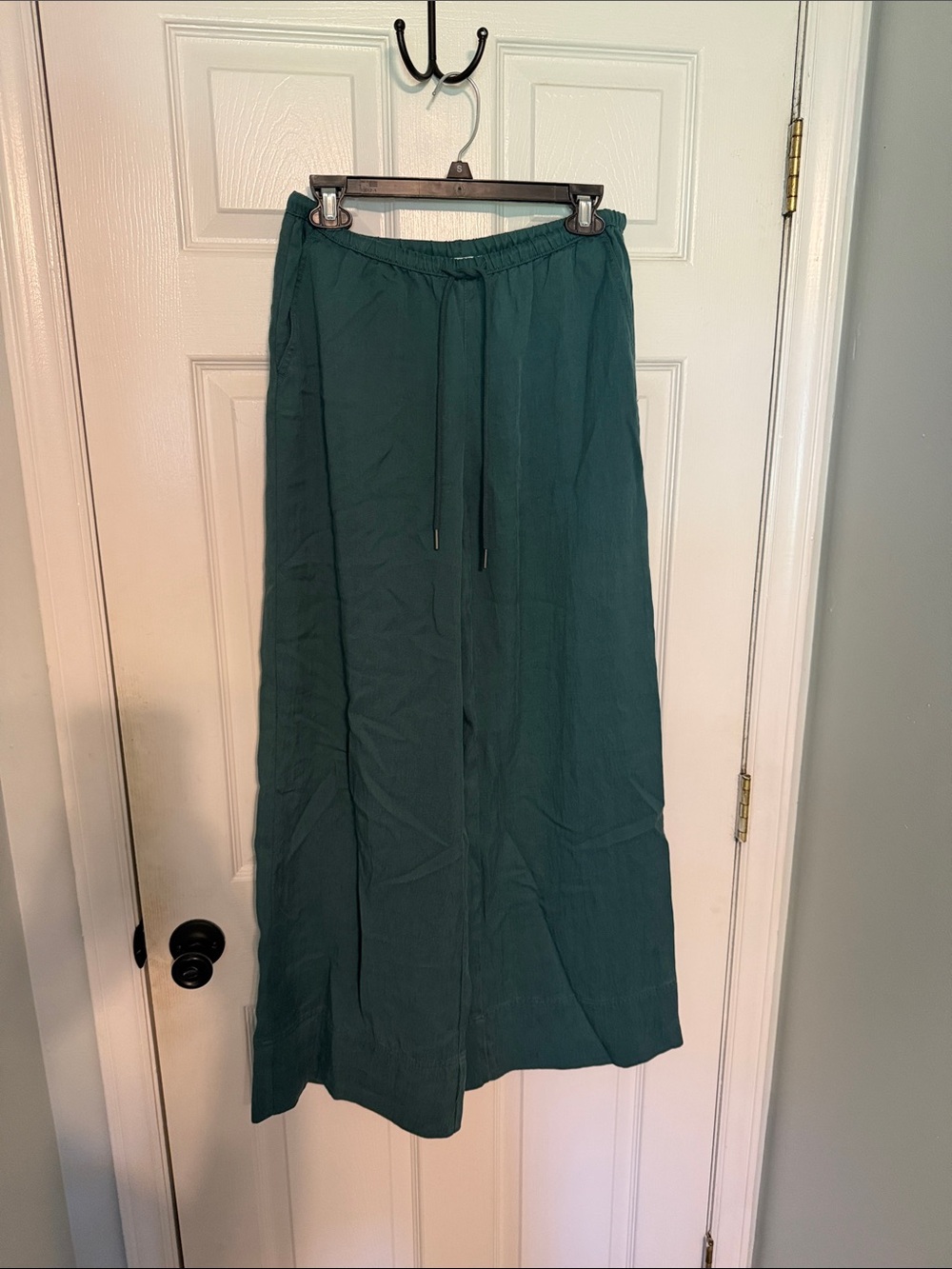 Calypso St. Barth Teal Drawstring Linen pants